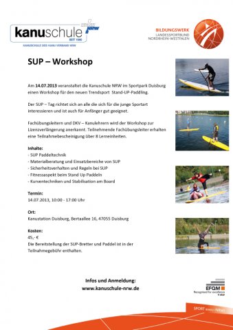 SUP-Workshop Kanuschule NRW